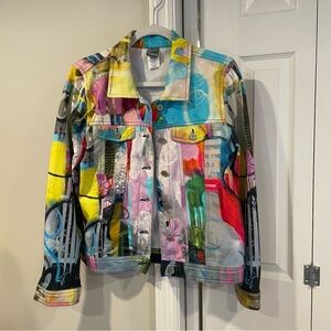 Art Simply by Dolcezza abstract print jacket size L.